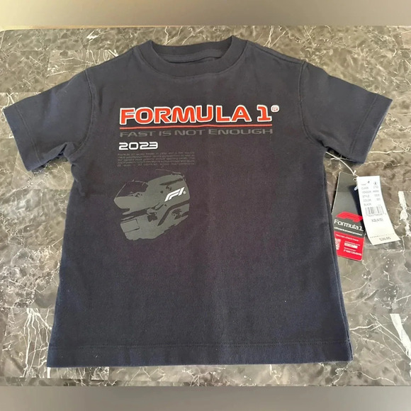 PacSun Formula 1 Kids Black Racing Graphic Tee Official Licensed 2023 XS 4/5 - Picture 2 of 5